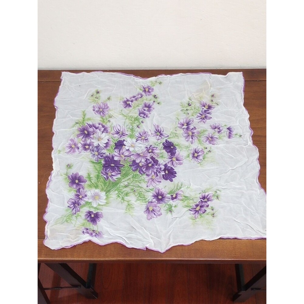 Purple Floral Scarf, Vintage!